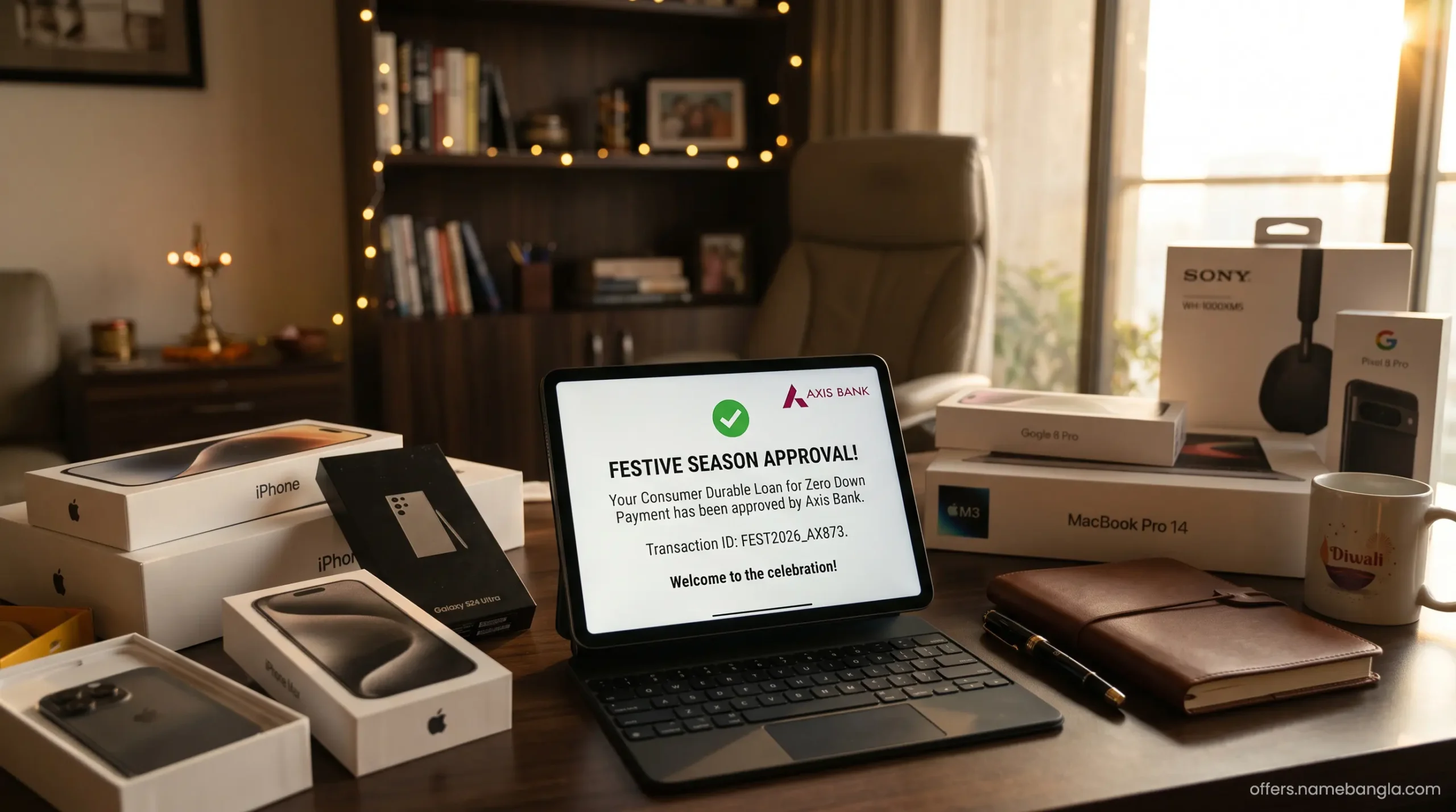 Approving a Bajaj Finserv EMI Network transaction for a premium gadget on Flipkart